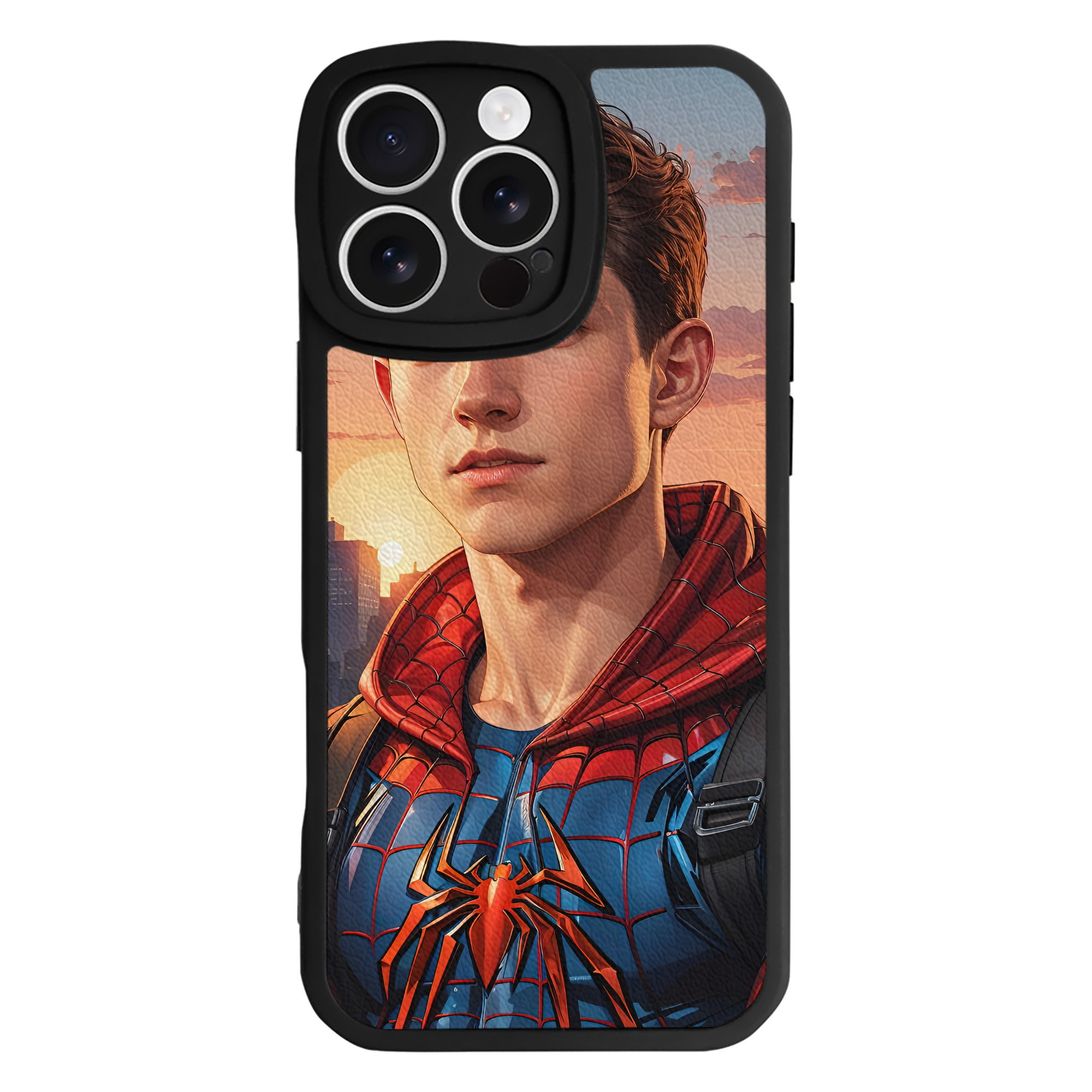 （画像用） Spider Man スパイダーマン 【iPhone 16シリーズ対応】シリコンスマホケース（レザー調） 材質：シリコン